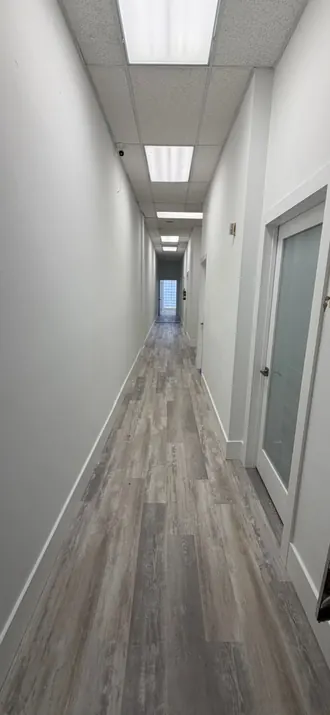 Freshly painted office hallway
