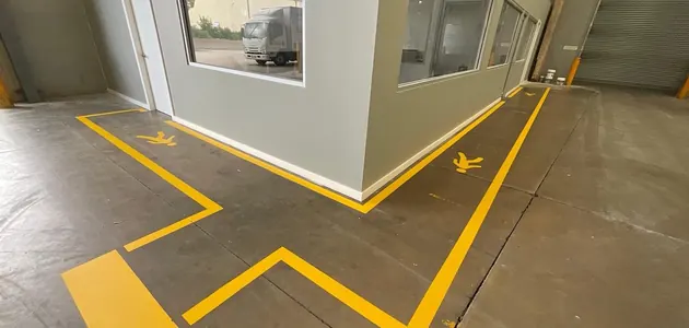 Finished warehouse painting work